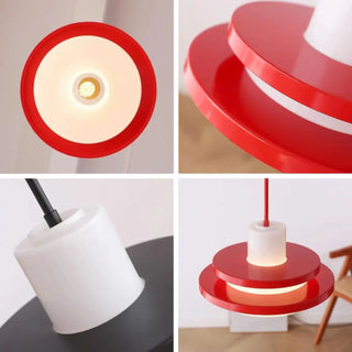 Contemporary Scandinavian pendant light, vintage retro Nordic red black ceiling