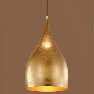 Oriental pendant light, artisan crafted metal frame warm ambient ceiling fixture