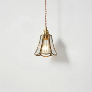 CANNELE Vintage Ribbed Glass and Golden Metal Ceiling Light – view 2
