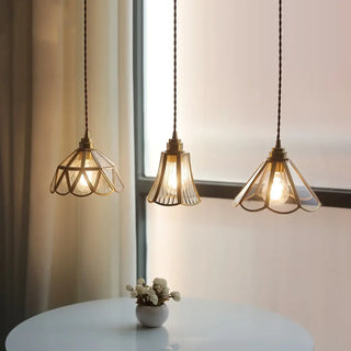 CANNELE Vintage Ribbed Glass and Golden Metal Ceiling Light – view 4