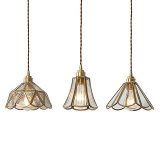 CANNELE Vintage Ribbed Glass and Golden Metal Ceiling Light – view 5