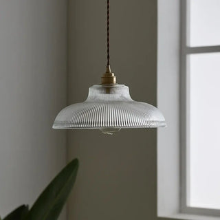 NORDIC Vintage Transparent Fluted Glass Ceiling Light – view 1