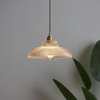NORDIC Vintage Transparent Fluted Glass Ceiling Light – view 4