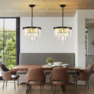 CHANOIR Modern Glass Crystal Black Gilded Ceiling Light – view 3