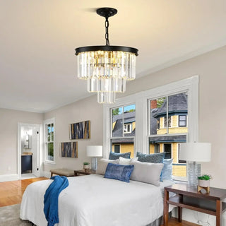 CHANOIR Modern Glass Crystal Black Gilded Ceiling Light – view 1