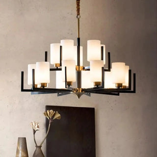 DURASIO Contemporary Black and Gold Glass Diffuser Chandelier – view 8