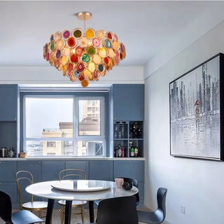 MICORUL Luxury Natural Multicolour Agate Gilded Ceiling Light – view 4