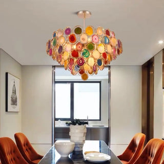 MICORUL Luxury Natural Multicolour Agate Gilded Ceiling Light – view 5