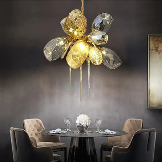 MALICE Luxurious Floral Gilded Glass Ceiling Light – view 1