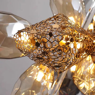 MALICE Luxurious Floral Gilded Glass Ceiling Light – view 3