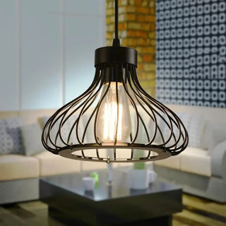 CAGEBN Black Metal Flared Cage Industrial Ceiling Light – view 1