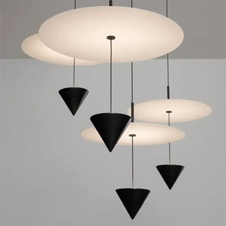 NICO Minimalist Black Cone Floating Disc Ceiling Light – view 2