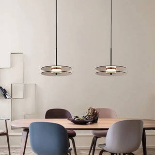 DICE Minimalist Overlapping Black Metal Discs Ceiling Light – view 1
