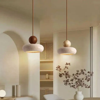DONUTSK Scandinavian Concrete and Wood Donut-Shape Ceiling Light – view 4