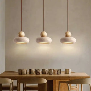 DONUTSK Scandinavian Concrete and Wood Donut-Shape Ceiling Light – view 5