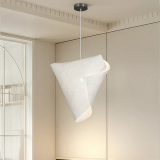 Minimalist white organic pendant light, modern sculptural ceiling fixture