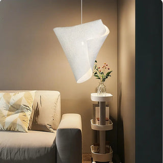 Designer white organic pendant lamp, minimalist form ceiling fixture for bedroom