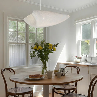 Organic shaped white pendant, minimalist modern ceiling light for living room