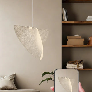 Minimalist white pendant, organic form ceiling light for contemporary living room