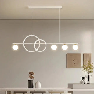 DOROSTY Modern White LED Linear Bar with Rings Ceiling Light – view 2