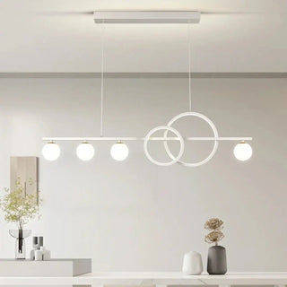 DOROSTY Modern White LED Linear Bar with Rings Ceiling Light – view 5