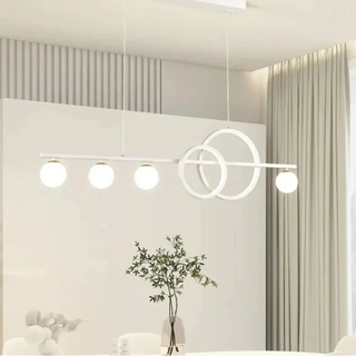 DOROSTY Modern White LED Linear Bar with Rings Ceiling Light – view 4