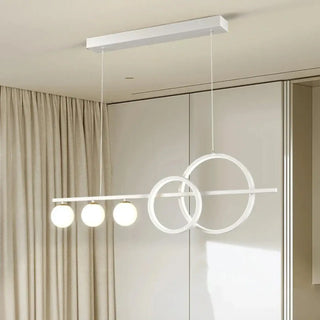 DOROSTY Modern White LED Linear Bar with Rings Ceiling Light – view 1