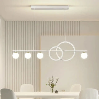 DOROSTY Modern White LED Linear Bar with Rings Ceiling Light – view 3