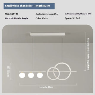 DOROSTY Modern White LED Linear Bar with Rings Ceiling Light – view 9
