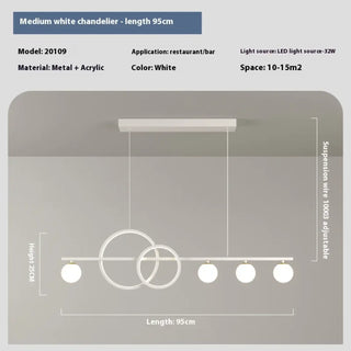DOROSTY Modern White LED Linear Bar with Rings Ceiling Light – view 8