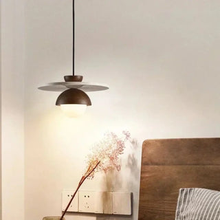 WODISC Modern Wood Disc with Decorative Globe Ceiling Light – view 1
