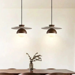 WODISC Modern Wood Disc with Decorative Globe Ceiling Light – view 2