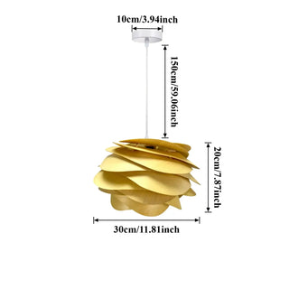 PIDESE Modern Wood Flower Natural Pendant – view 6