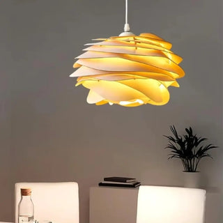 PIDESE Modern Wood Flower Natural Pendant – view 1
