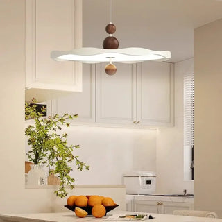 ONDAWM Modern Wood Metal Wavy Pendant – view 2