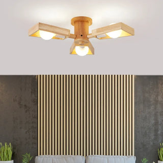 ANDY Modern Natural Wood Geometric Shapes Ceiling Light – view 1