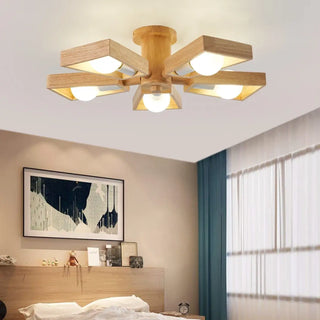 ANDY Modern Natural Wood Geometric Shapes Ceiling Light – view 2