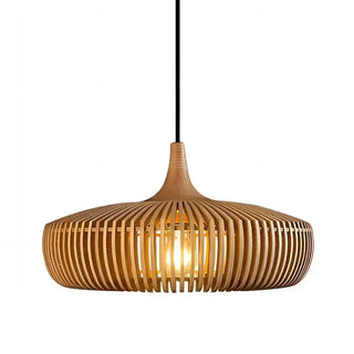 NATIR Modern Natural Wood Chic Style Ceiling Light – view 5