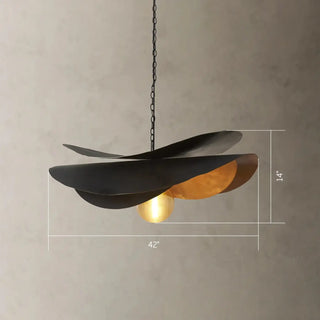 Designer black gold pendant light, modern sculptural ceiling lamp