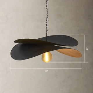 Sculptural black gold pendant, modern artistic ceiling hanging fixture