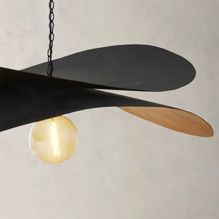 Modern artistic pendant lamp, black gold sculptural hanging ceiling light