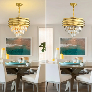 Luxury gold crystal chandelier, modern chic contemporary hanging ceiling lamp