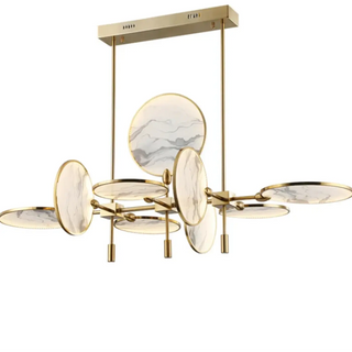 DIDOMO Elegant Modern Gilded Ceiling Light with Marble Discs – view 4