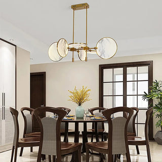 DIDOMO Elegant Modern Gilded Ceiling Light with Marble Discs – view 1