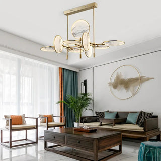 DIDOMO Elegant Modern Gilded Ceiling Light with Marble Discs – view 3