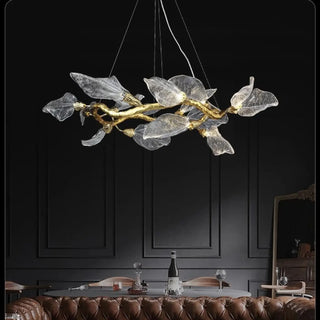 LEIFFEL Modern Leaf Glass Gilded Ceiling Light – view 2