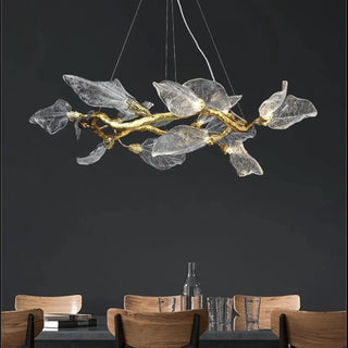 LEIFFEL Modern Leaf Glass Gilded Ceiling Light – view 4