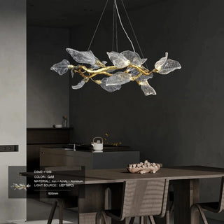 LEIFFEL Modern Leaf Glass Gilded Ceiling Light – view 5