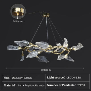 LEIFFEL Modern Leaf Glass Gilded Ceiling Light – view 6