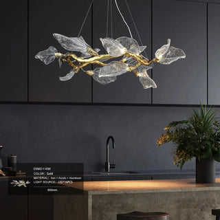 LEIFFEL Modern Leaf Glass Gilded Ceiling Light – view 3